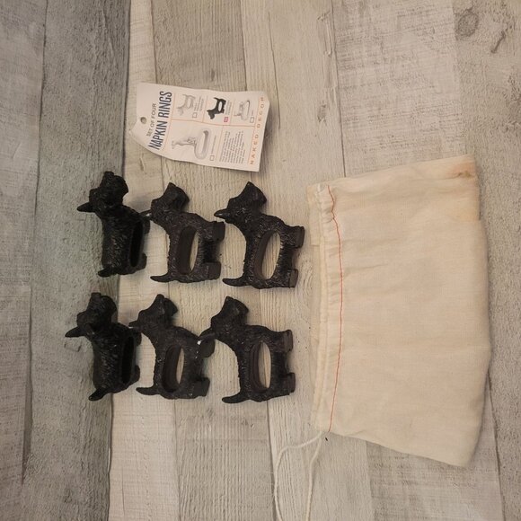Set Of Four Naked Decor West Highland Terrier Napkin Rings With Drawstring Stora - Picture 1 of 5